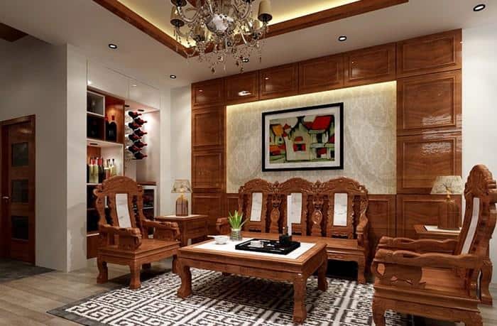thiết kế nội thất gỗ phòng khách