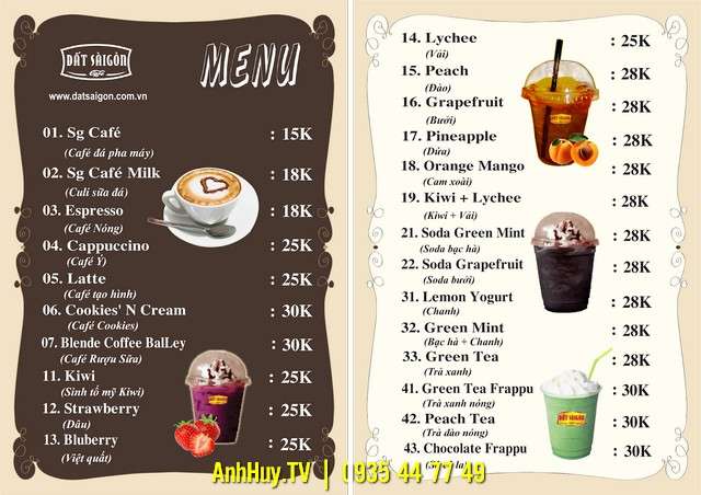 - Top 10 Công Ty Thiết Kế & In Menu Cafe, Nhà Hàng Đẹp Ở Đà Nẵng