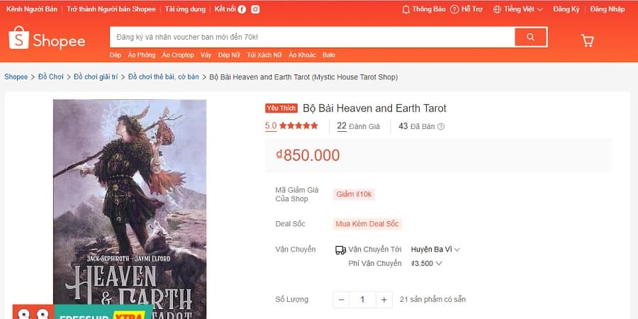 Shopee.vn - Heaven and Earth Tarot