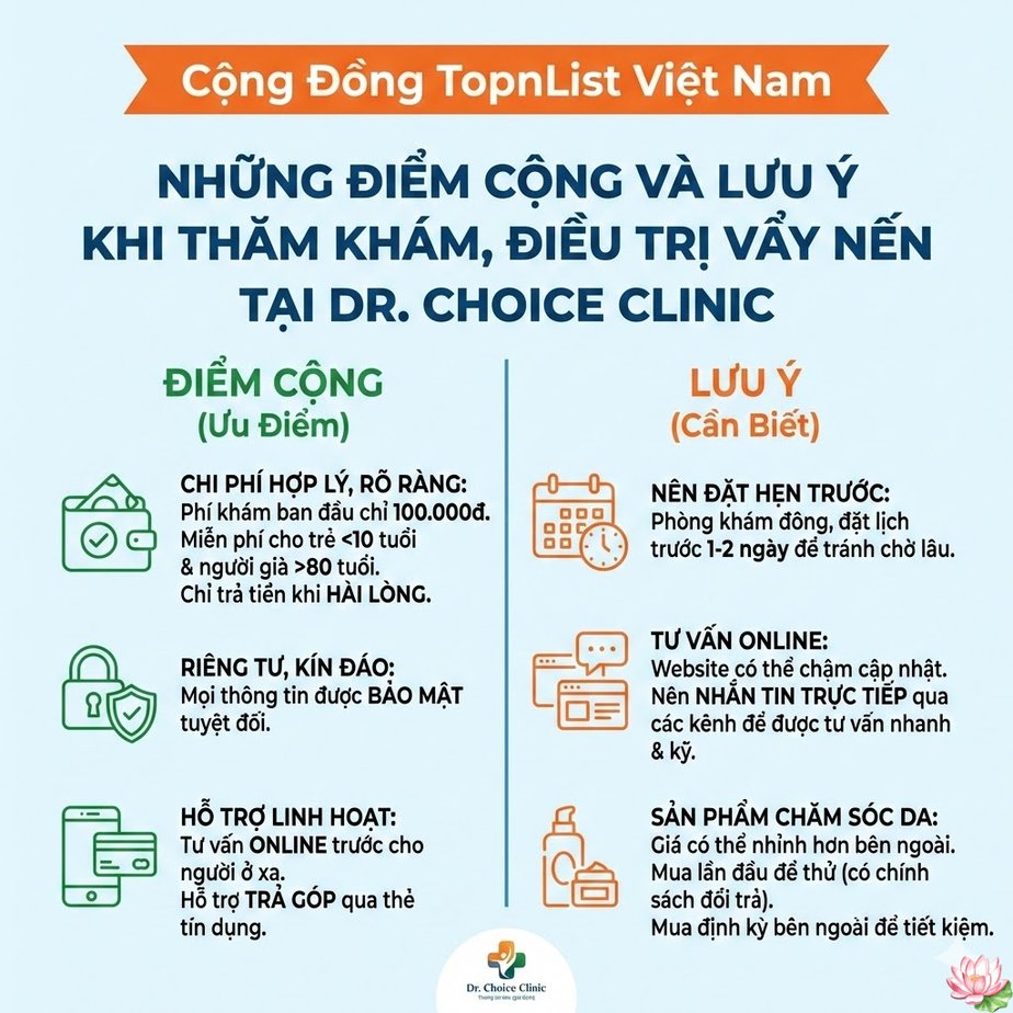 Những điể cộng và các lưu ý khi thăm khám và điều trị vẩy nến tại Dr Choice Clinic Bình Thạnh, TPHCM